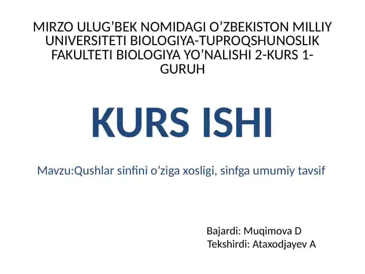 Qushlarni Finiolizatsiya haqida
