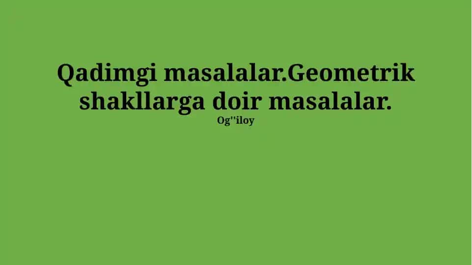 Qadimgi geometrik masalalar