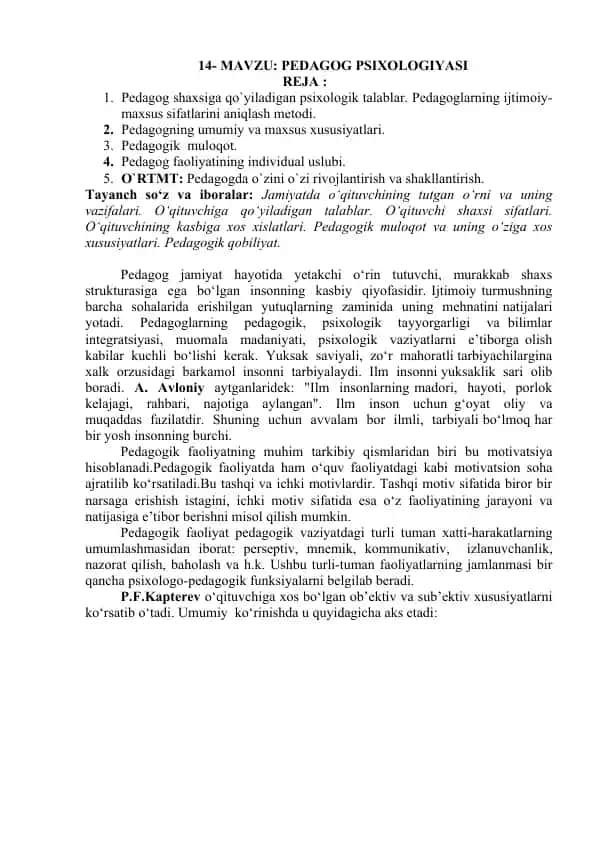 Pedagog Psixologiyasi