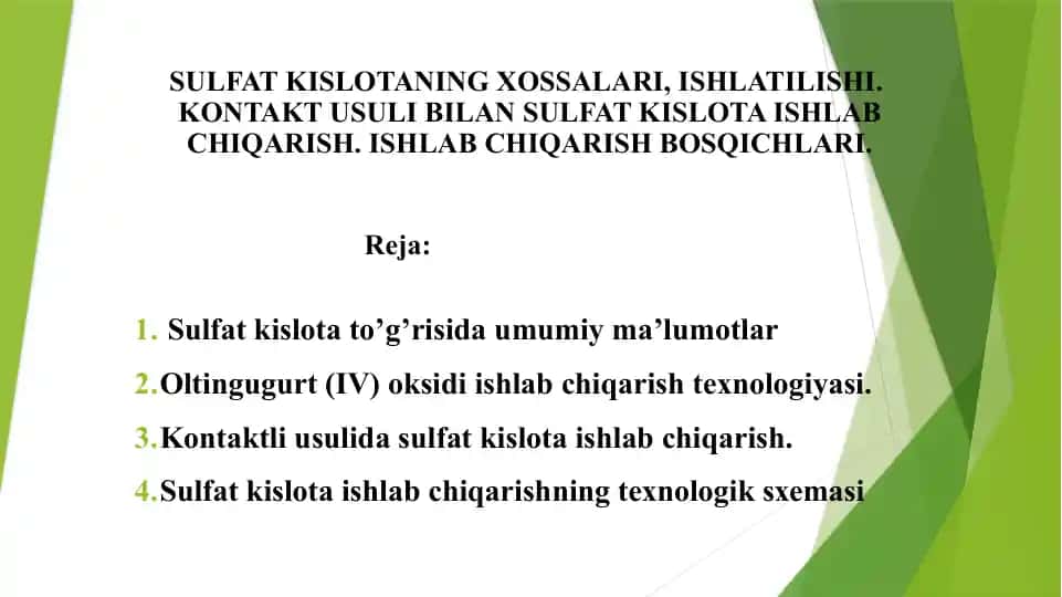 Sulfat kislotaning xossalari, ishlatilishi