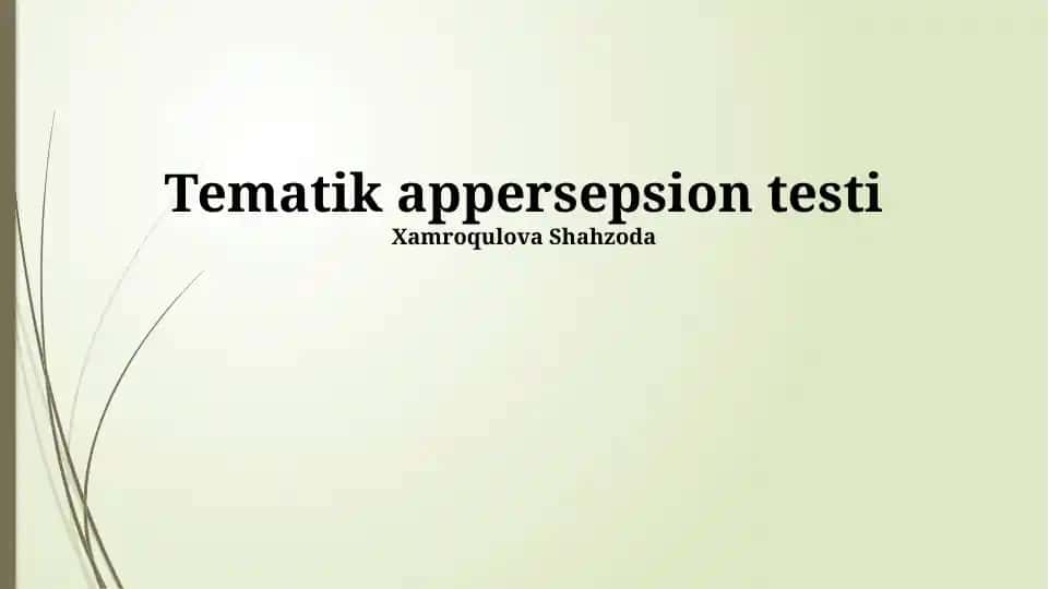 Tematik appersepsion testi
