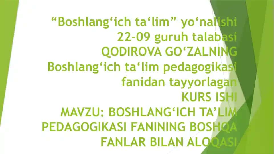 Boshlang‘ichta‘lim pedagogikasi