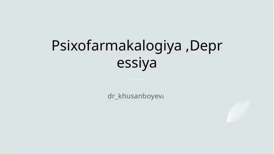 Psixofarmakalogiya