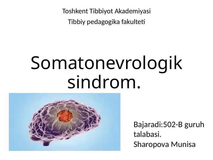 Somatonevrologik sindrom