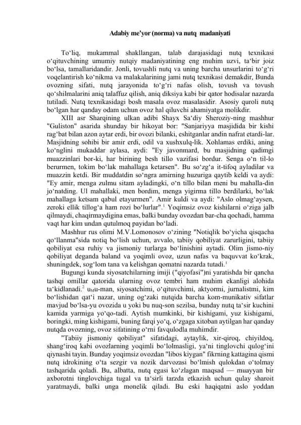 Nutq Madaniyatining Umumiy Asoslari