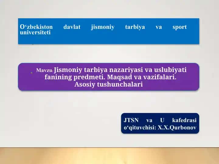 Jismoniy tarbiyaning nazariyasi va uslubiyati