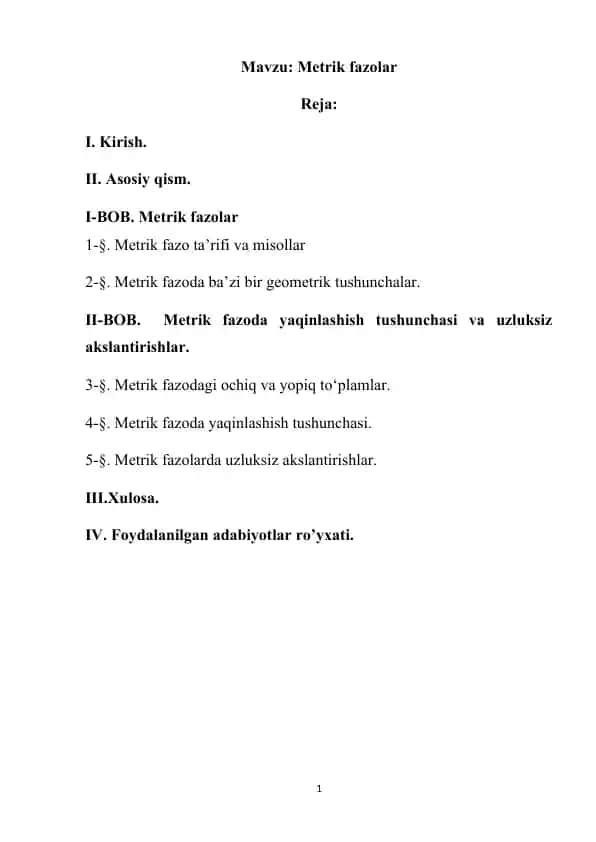 Metrik fazolar