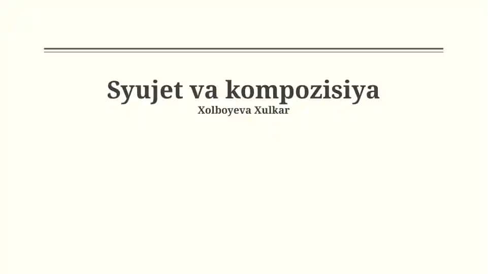 Syujet va kompozisiya