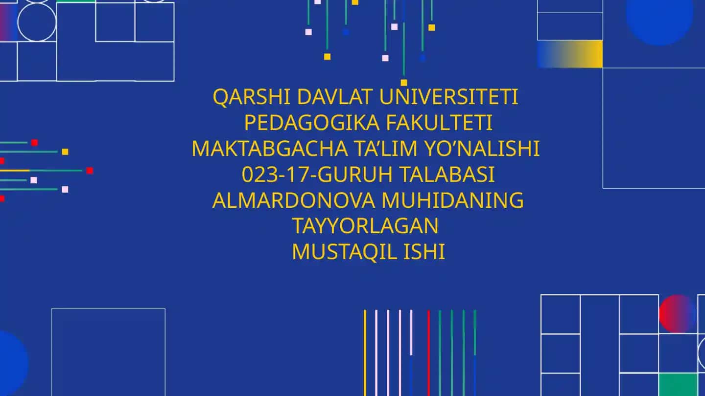 Almardonova Muhidaning Tayyorlagan Mustaqilishi