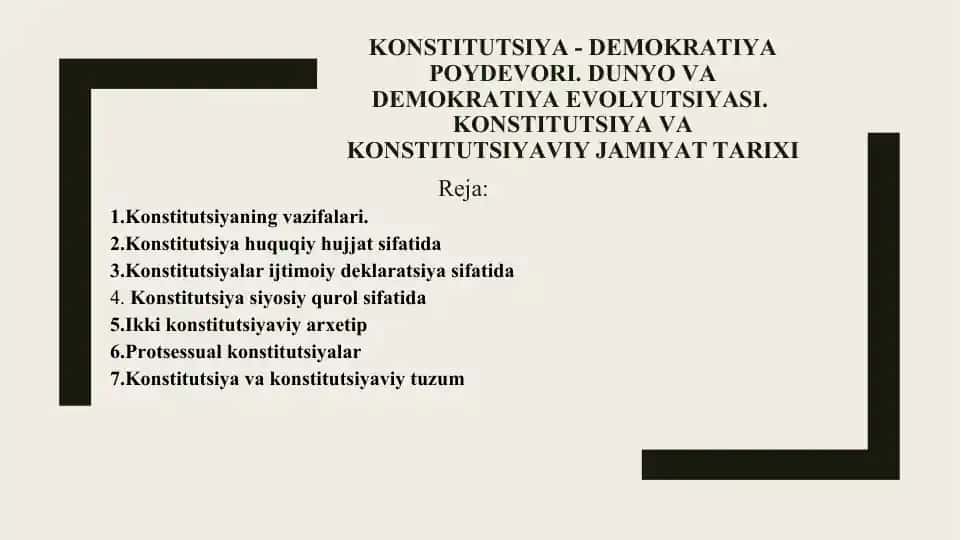Kоnstitutsiyа - Demоkrаtiyа Pоydеvоri