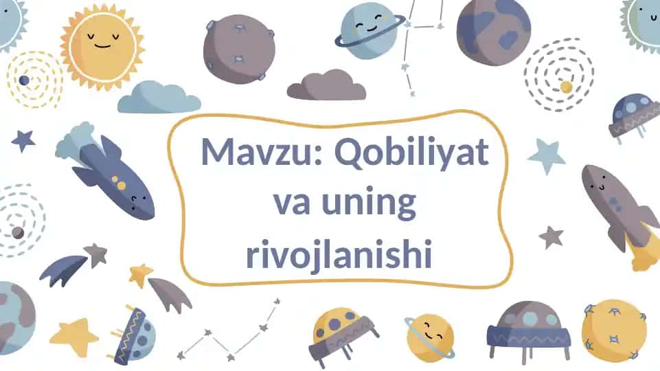 Qobiliyat va uning rivojlanishi