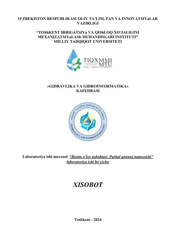 Bosim o‘lov asboblari. Paskal qonuni namoyishi