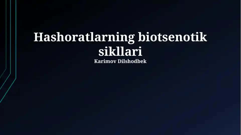 Hashoratlarning biotsenotik sikllari