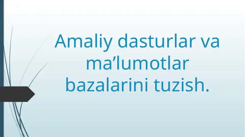 Ma’lumotlar bazasini loyihalash