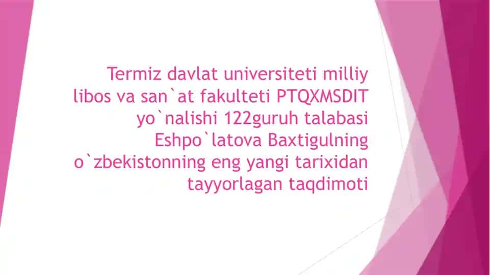 O`zbekiston Respublikasida Prizidentlik lavoziminig ta`sis etilishi