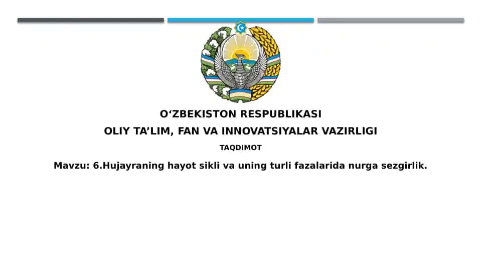 Hujayraning hayot sikli va uning turlari fazalari