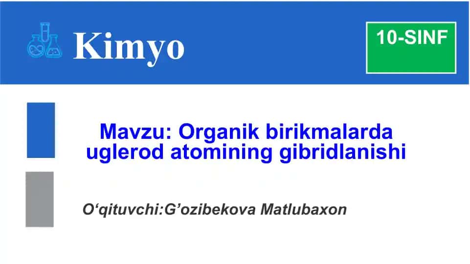 Organik birikmalarda uglerod atomining gibridlanishi