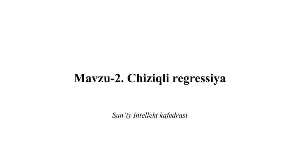 Chiziqli regressiya