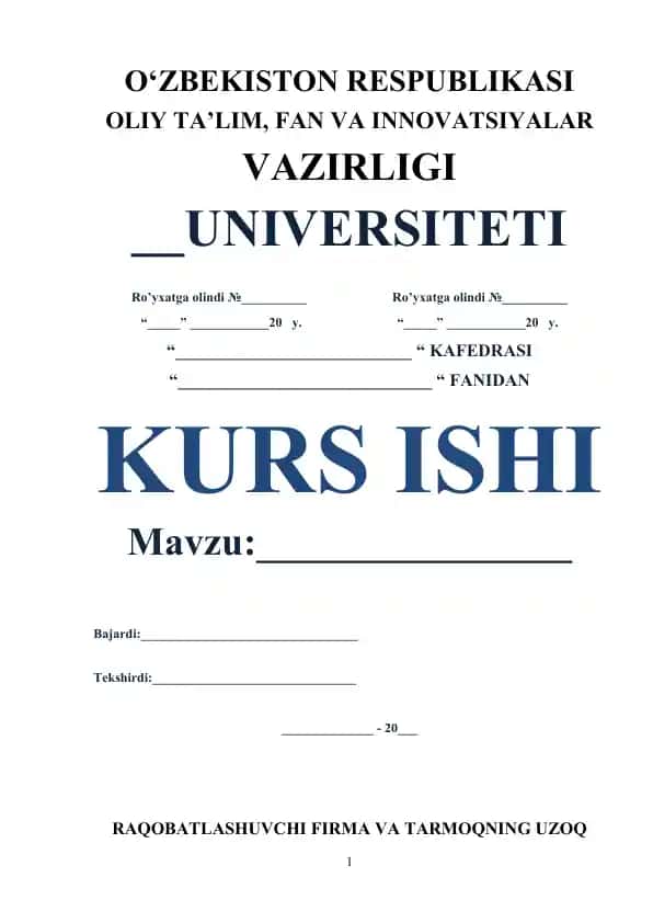 Raqobatlashuvchi firma va tarmoqning uzoq muddatli oraliqdagi muvozanati va tarmoqning taklifi