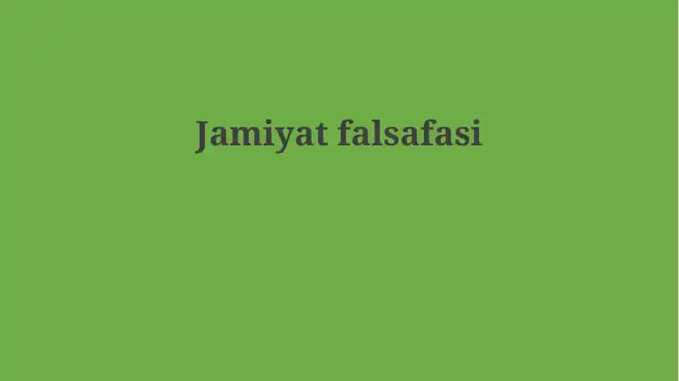 Jamiyat Falsafasi
