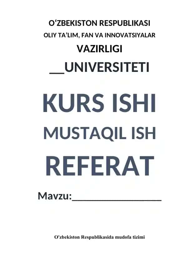 O‘zbekiston Respublikasida mudofa tizimi