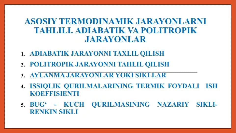 Issiqlik texnikasining nazariy asoslari