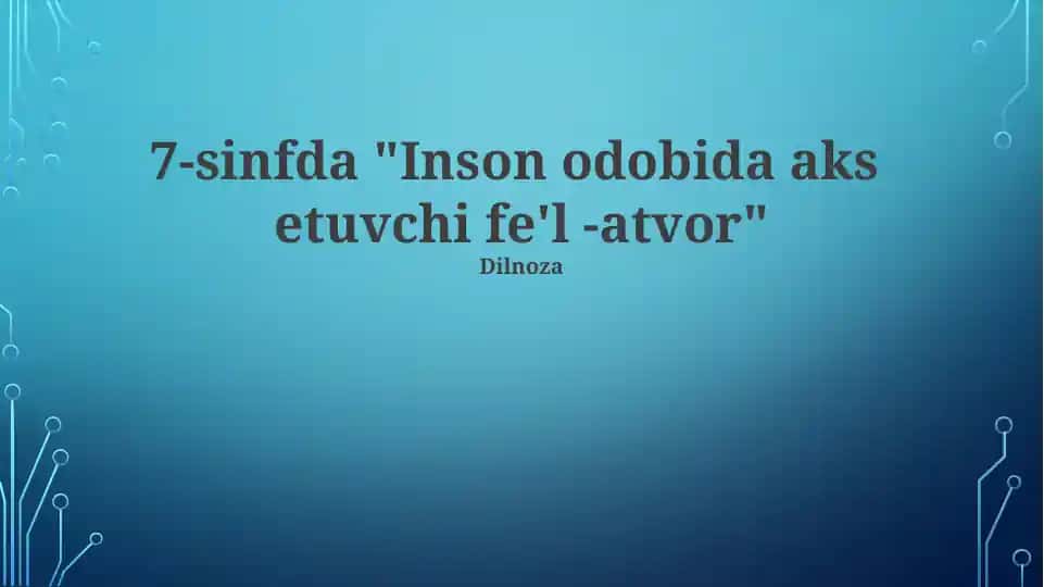 Inson odobida aks etuvchi fe'l-atvor