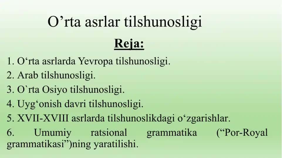O’rta asrlar tilshunosligi