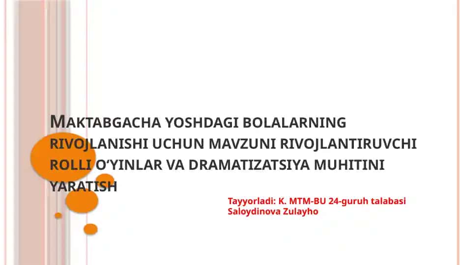 Rolli O'yinlar va Dramatizatsiya