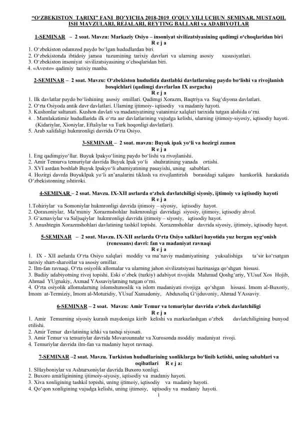O‘zbekiston Tarixi