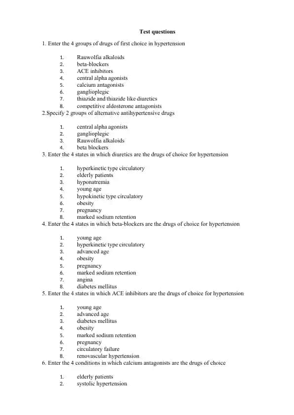 Drugs used for relief of hypertensive crisis