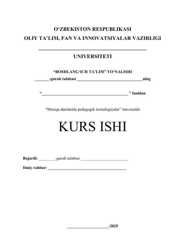 Musiqa darslarida pedagogik texnologiyalar