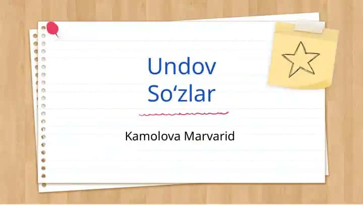 Undov So‘zlar