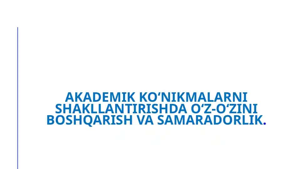 O‘z-o‘zini boshqarish