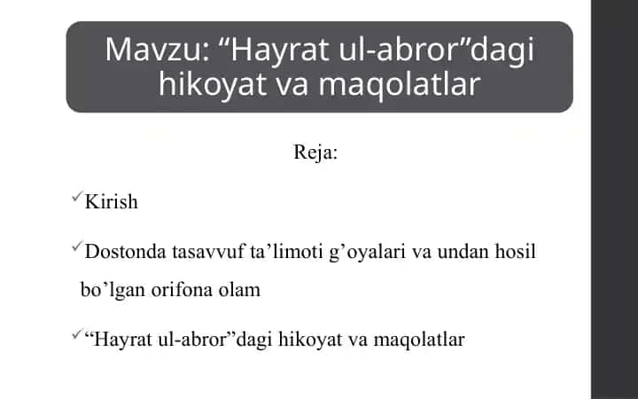 Hayrat ul-abror dagi hikoyat va maqolatlar