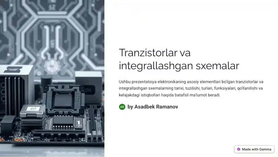 Tranzistorlar va integrallashgan sxemalar