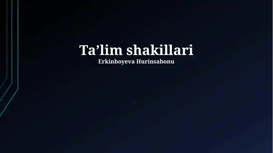 Maktabgacha ta'lim