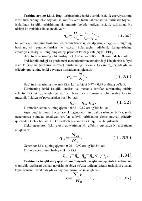 Turbinaning effektiv f.i.k.i.