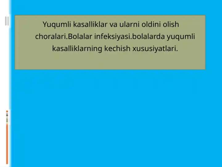 Yuqumlikasalliklar va ularni oldini olish choralar