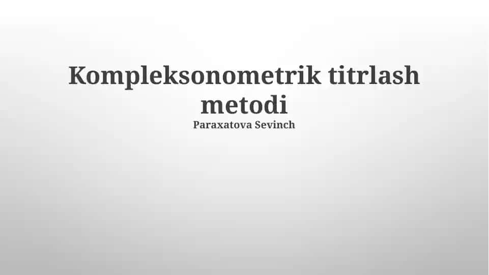 Kompleksonometrik titrlash metodi
