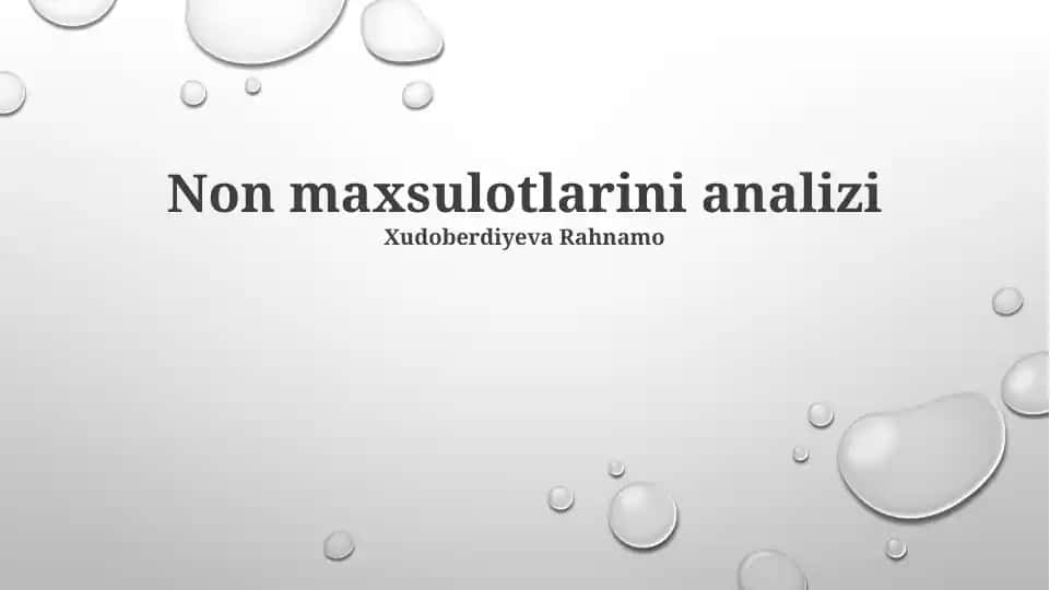 Nomaksimal Mahsulotlarni Tahlil Qilish