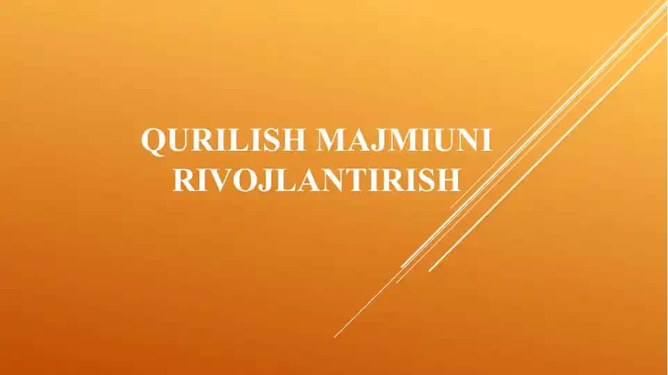 Qurilish majmuuni rivojlantirish