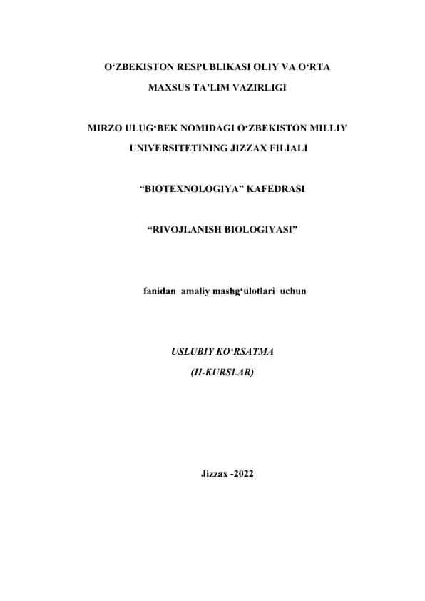 Rivojlanish biologiyasi