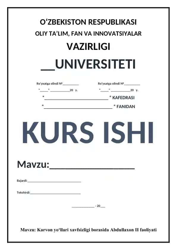 Karvon yoʻllari xavfsizligi borasida Abdullaxon II faoliyati