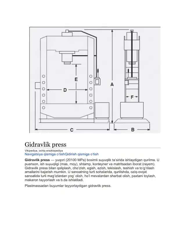 Gidravlik press