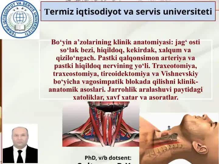 Boʻyin sohasi klinik anatomiyasi