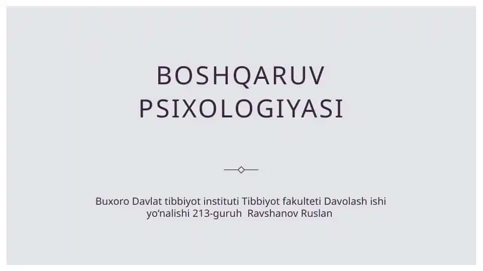 Boshqaruv psixologiyasi