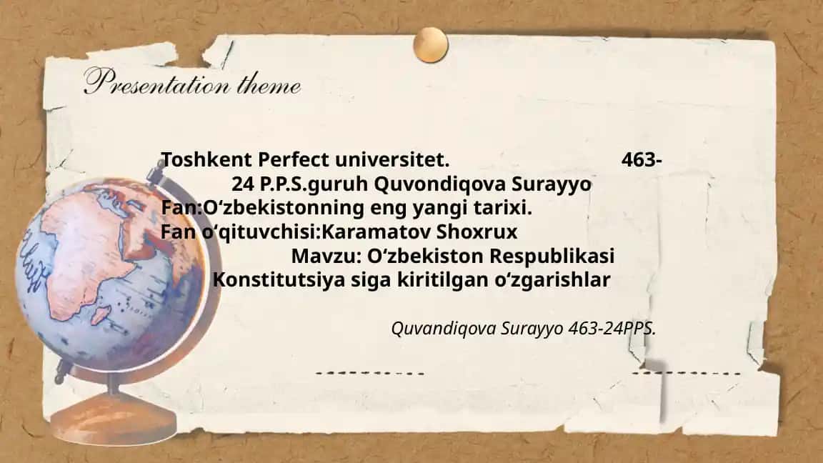 Oʻzbekiston Respublikasi Konstitutsiya siga kiritilgan oʻzgarishlar