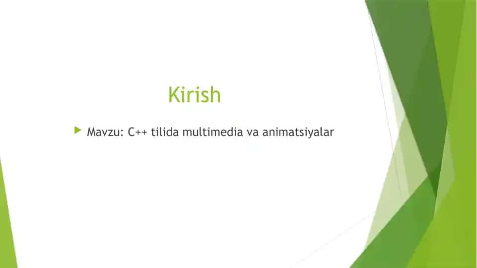 C++ tilida Multimedia va Animatsiyalar