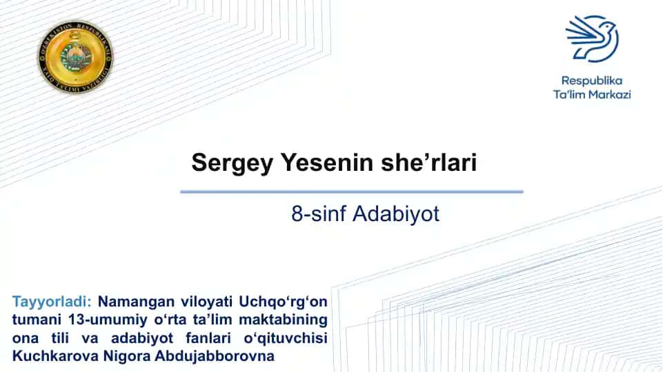 Sergey Yesenin she’rlari